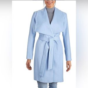Cole Haan Wrap coat powder blue